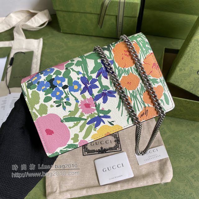 Gucci专柜新款女包, 古驰Dionysus花卉印花迷你链条包酒神包 Gucci手提肩背斜挎包 476432  gdj1694